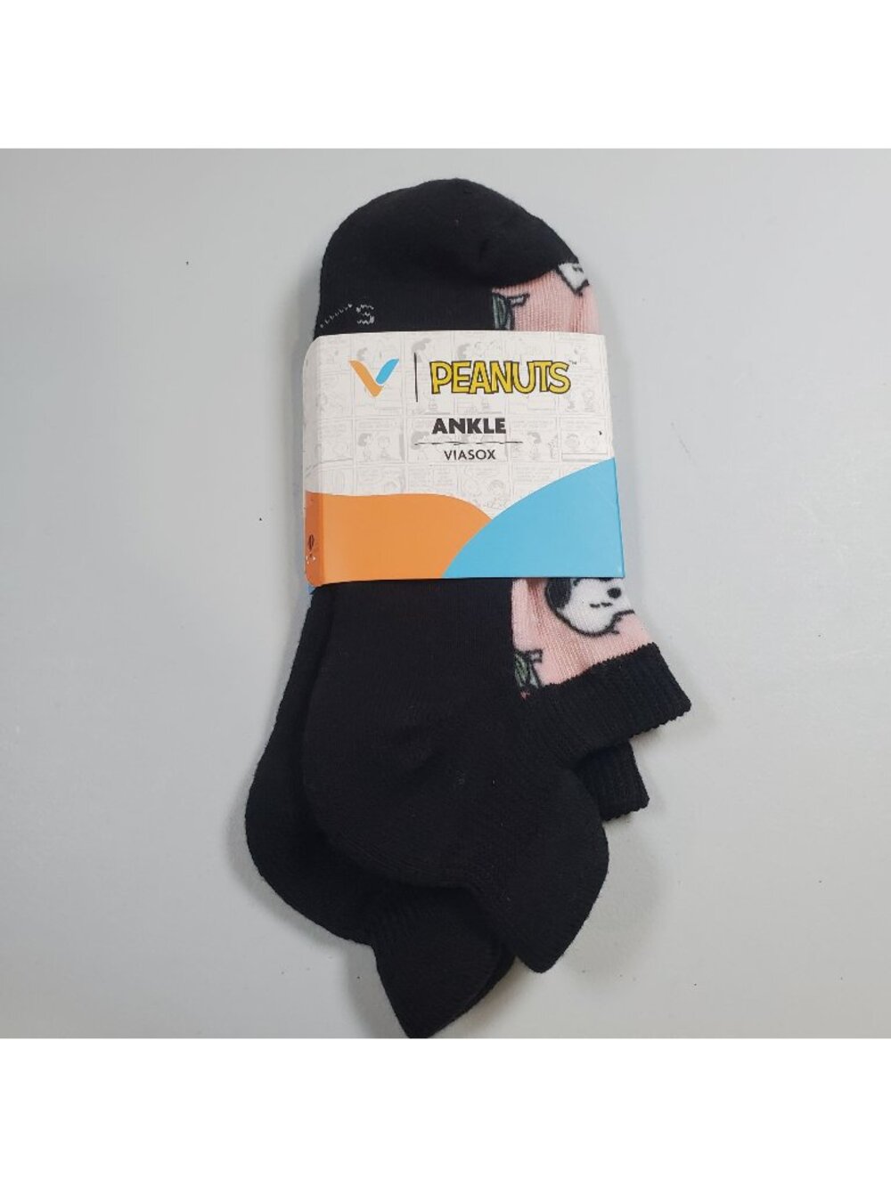 Viasox Easy Stretch Ankle Sock Women Size S -M NWT Peanuts Bamboo Blend